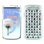 Wholesale Samsung Galaxy S3 Glass Stud Cube Bling Crystal Diamond Case (Silver-White)